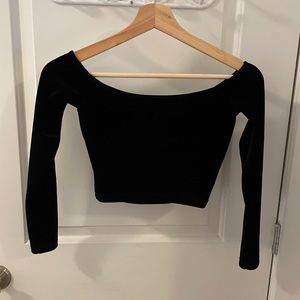 American Apparel velvet black crop top